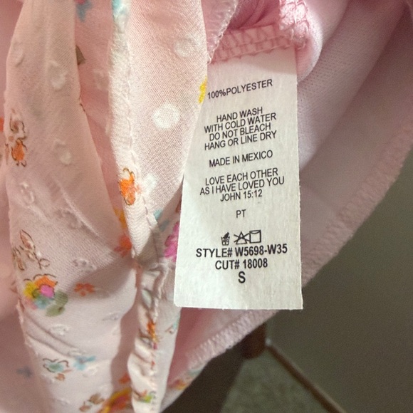 Reborn J Pink Floral Blouse with Ruffle Sleeves - Picture 3 of 4